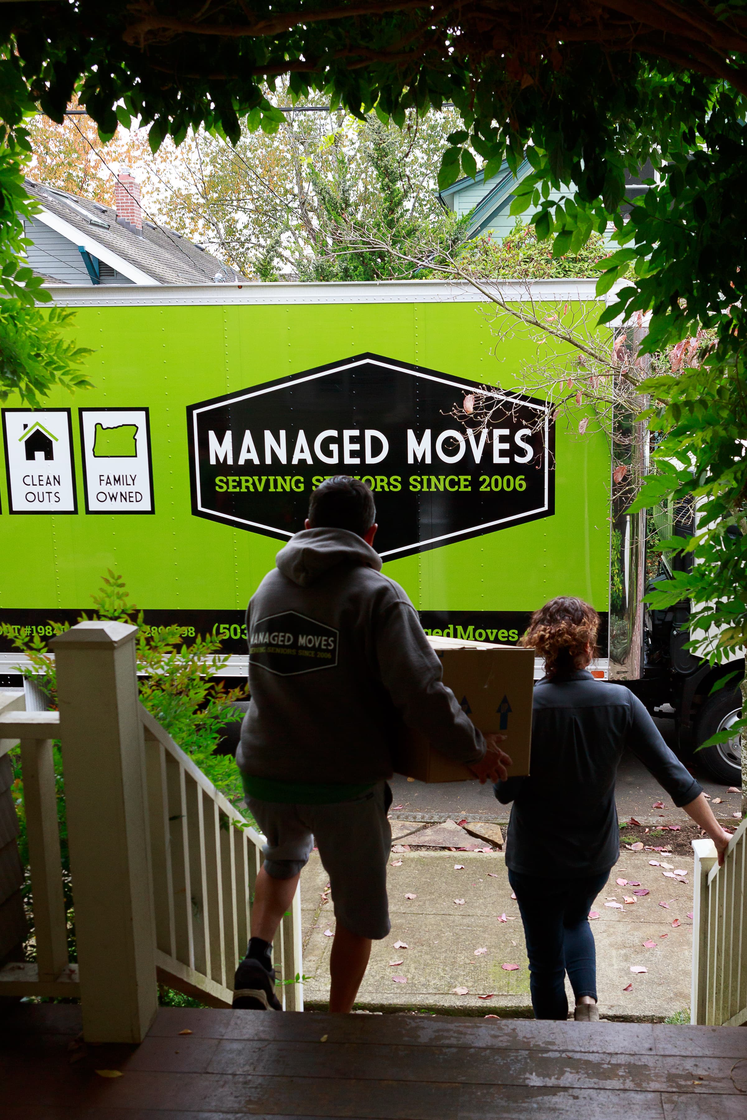 A Managed Moves crew helping a family move