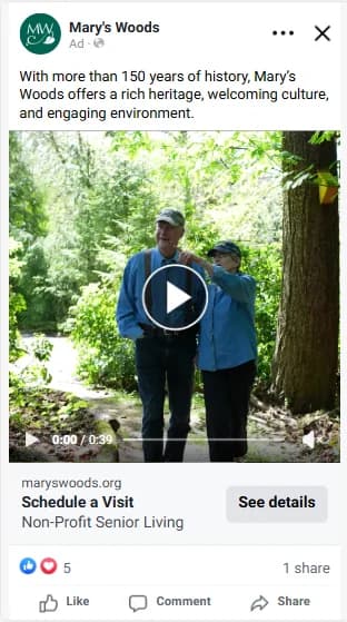 Mary's Woods, Social ad