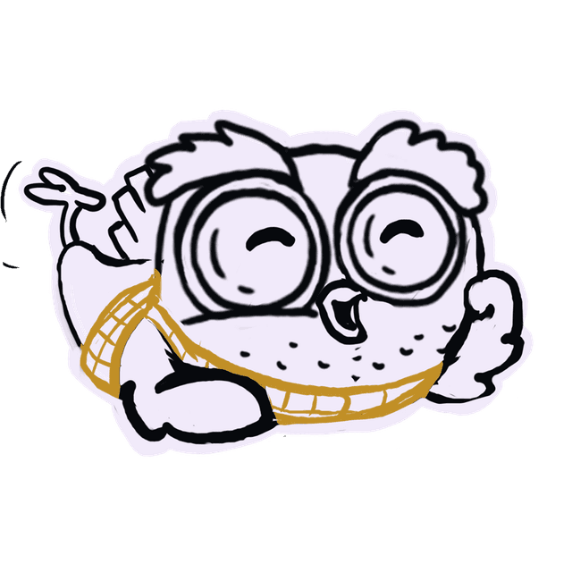 Hootley the owl mascot relaxing
