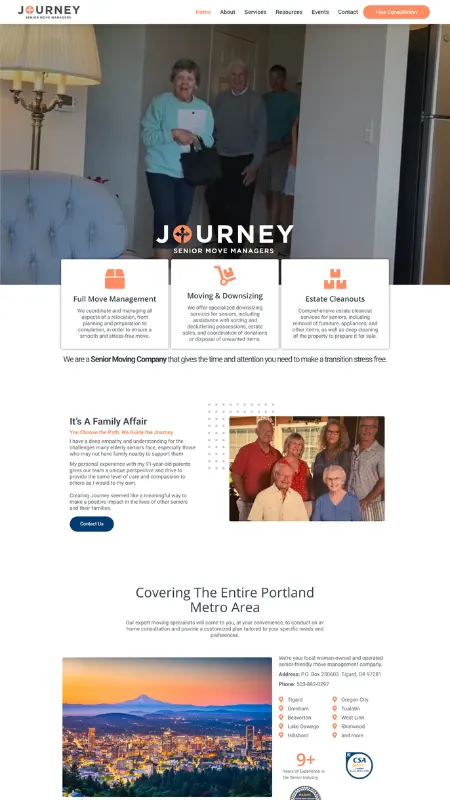 Journey Senior Movers website