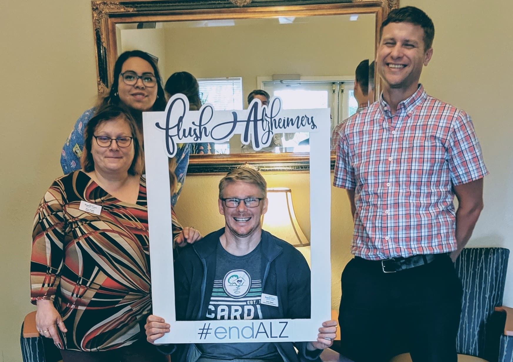 Greatness team with Alzheimer's Association frame