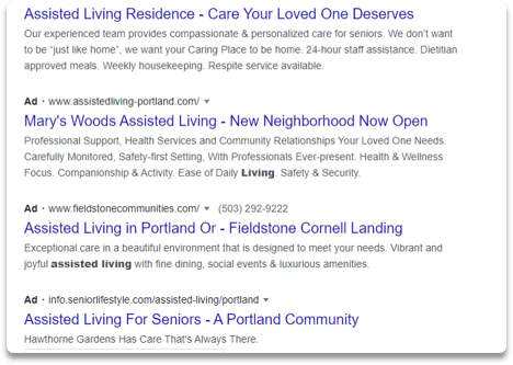 bad ppc examples assisted living