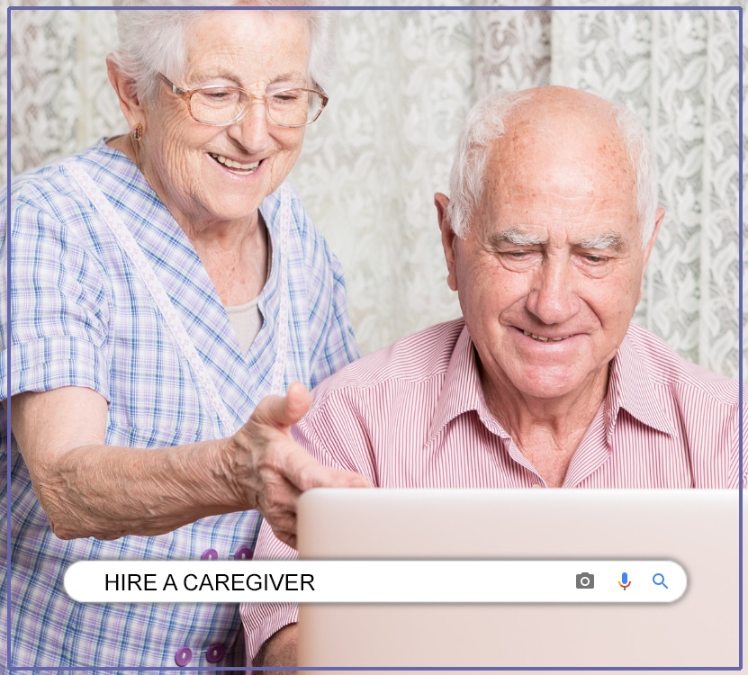 couple searching for in home care online
